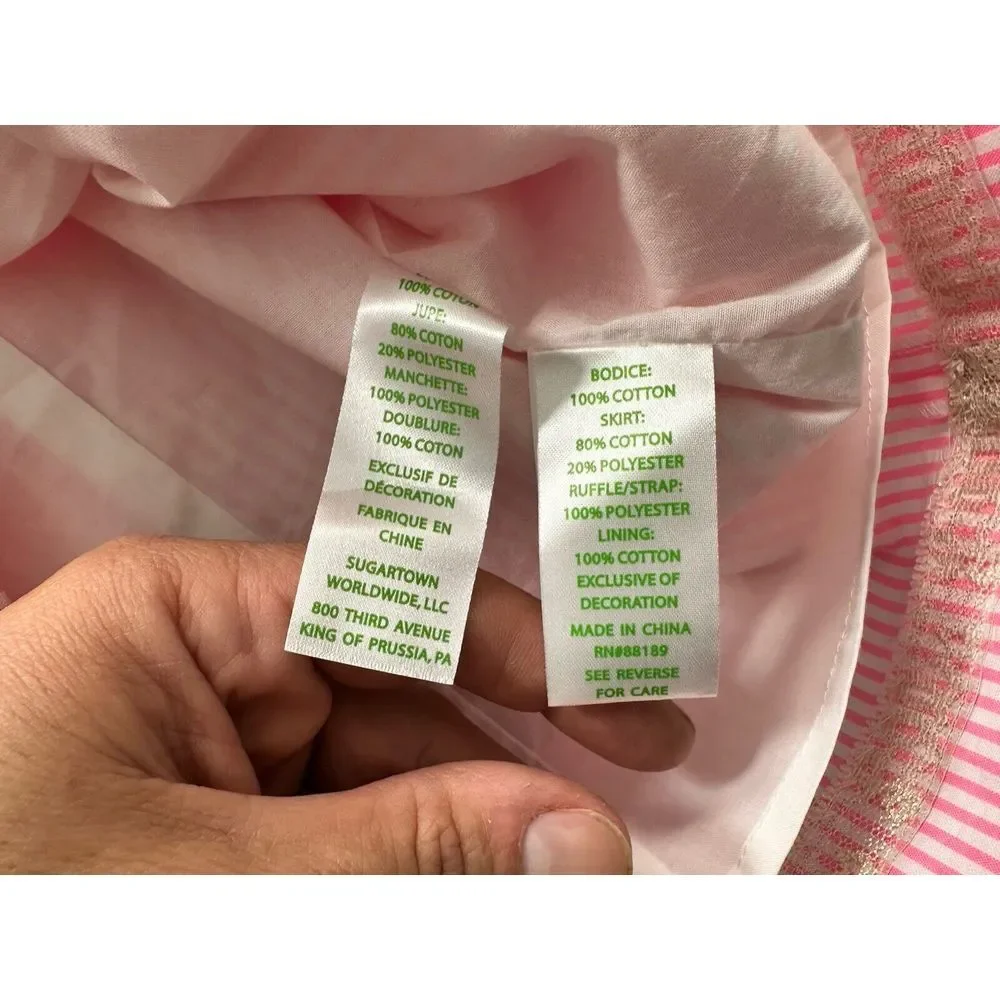 Lilly Pulitzer Maya Shift Dress White & Pink‎ Seersucker Size 0 NEW - Picture 11 of 12